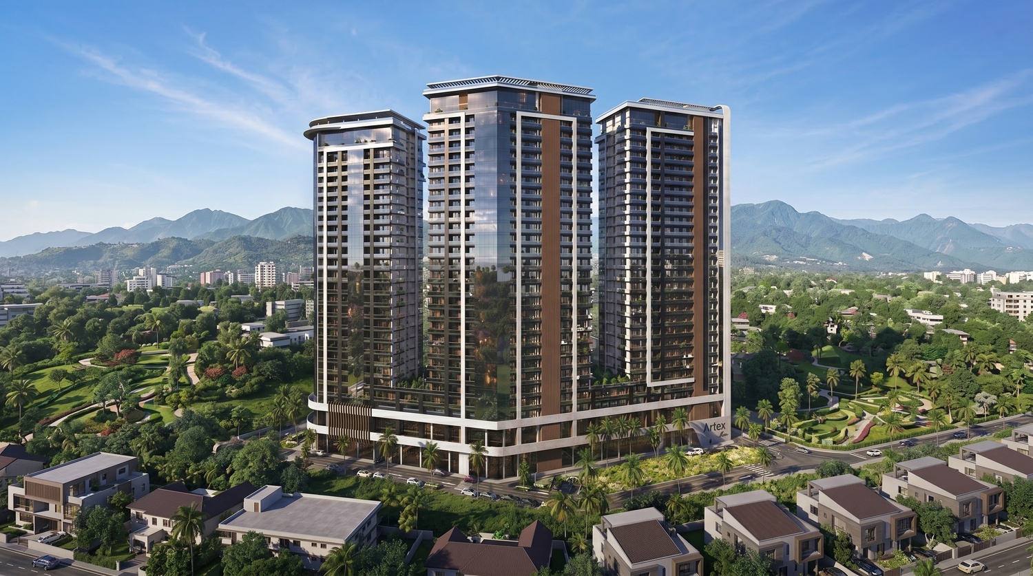 Three Artex Parkline towers at golden hour
