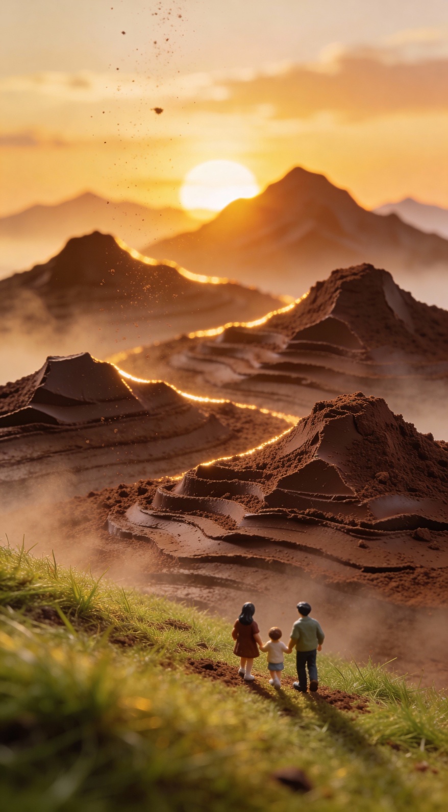 Santissimo miniature world at sunset.